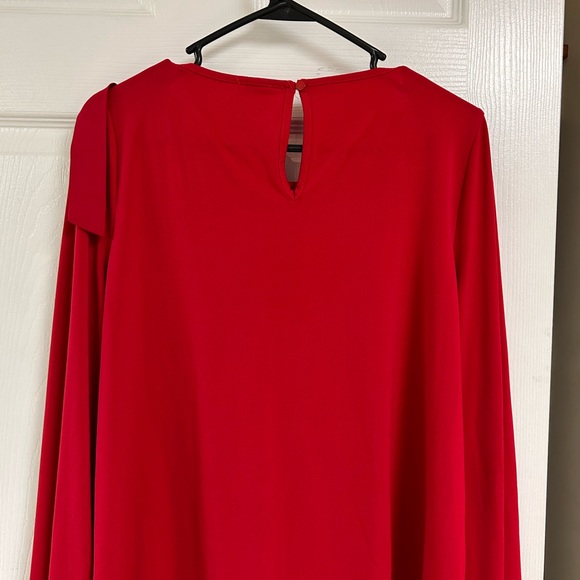 Cupid red long sleeve red elastic blouse stretchy fabric size M - Picture 5 of 6